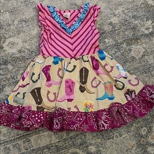 Eleanor Rose Pink and Blue Western Dress